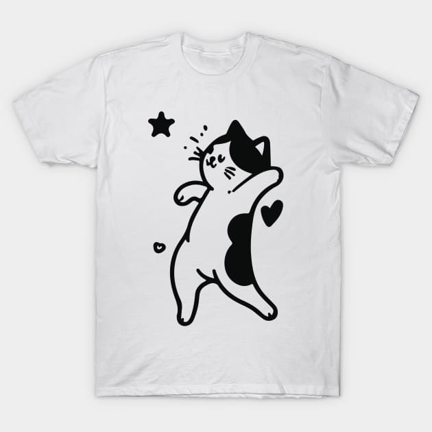 Dancing Cat T-Shirt by Inkonic lines